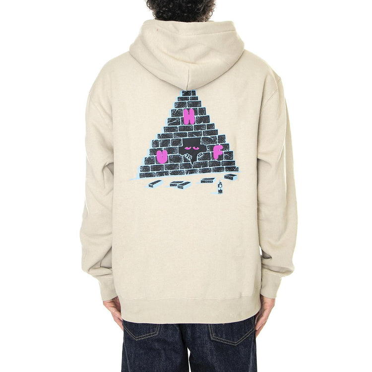 Brick Lurk P/O Hoodie Sand - Felpa con Cappuccio Uomom Beige PF00555-SAND  HUF 