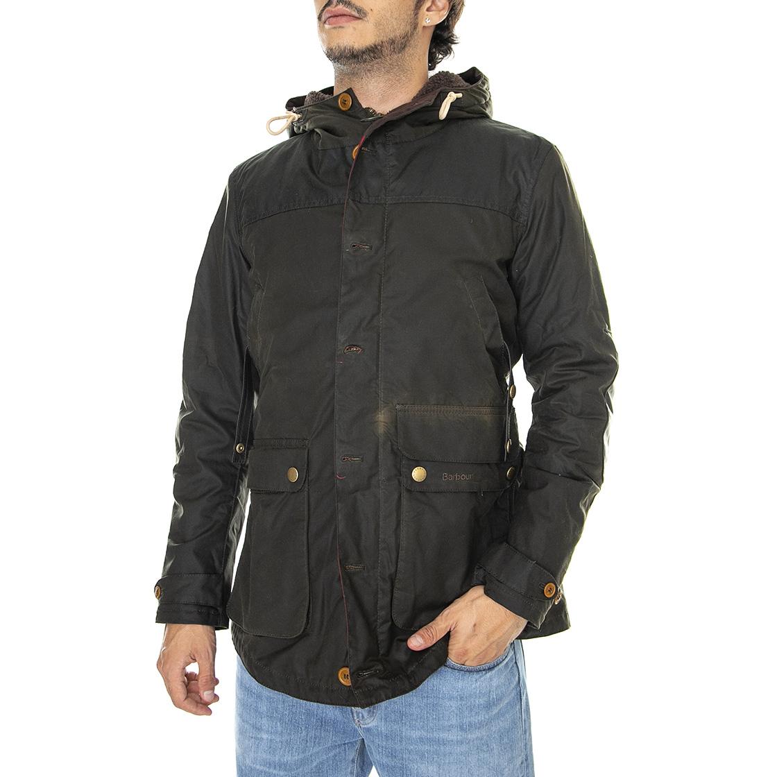 Game Park Olive - Giacca Invernale con Cappuccio Uomo Marrone FW22-MWX0698-OL71  BARBOUR 