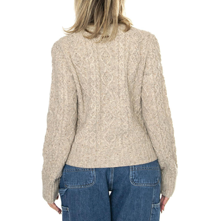 Primrose Cable Cardigan Oatmeal Heather Marl Neutral - Cardigan Donna Beige A8920-0004  LEVIS 