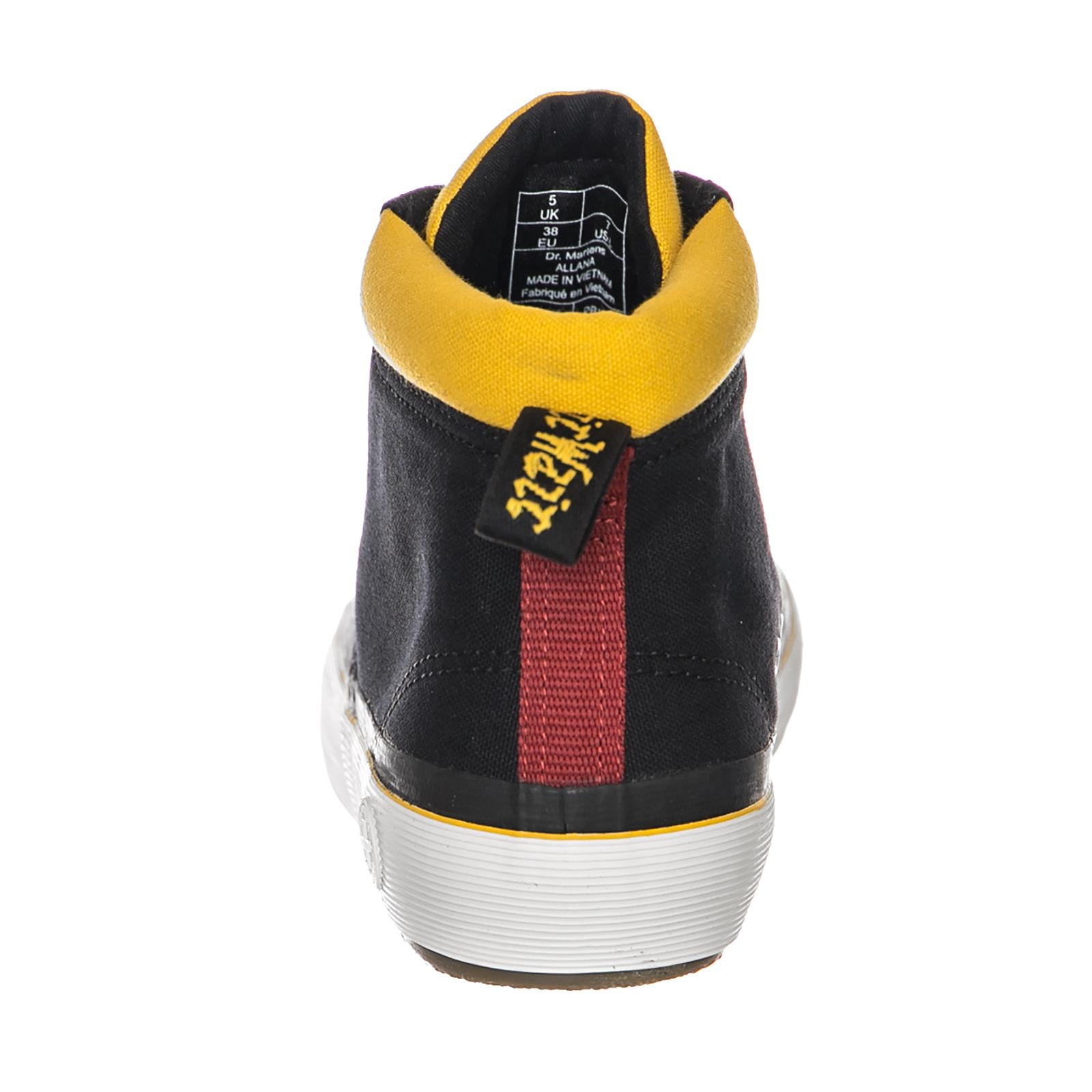 Womens Allana Black / Yellow Canvas Shoes DMSALLBYCV22307002  DR.MARTENS 