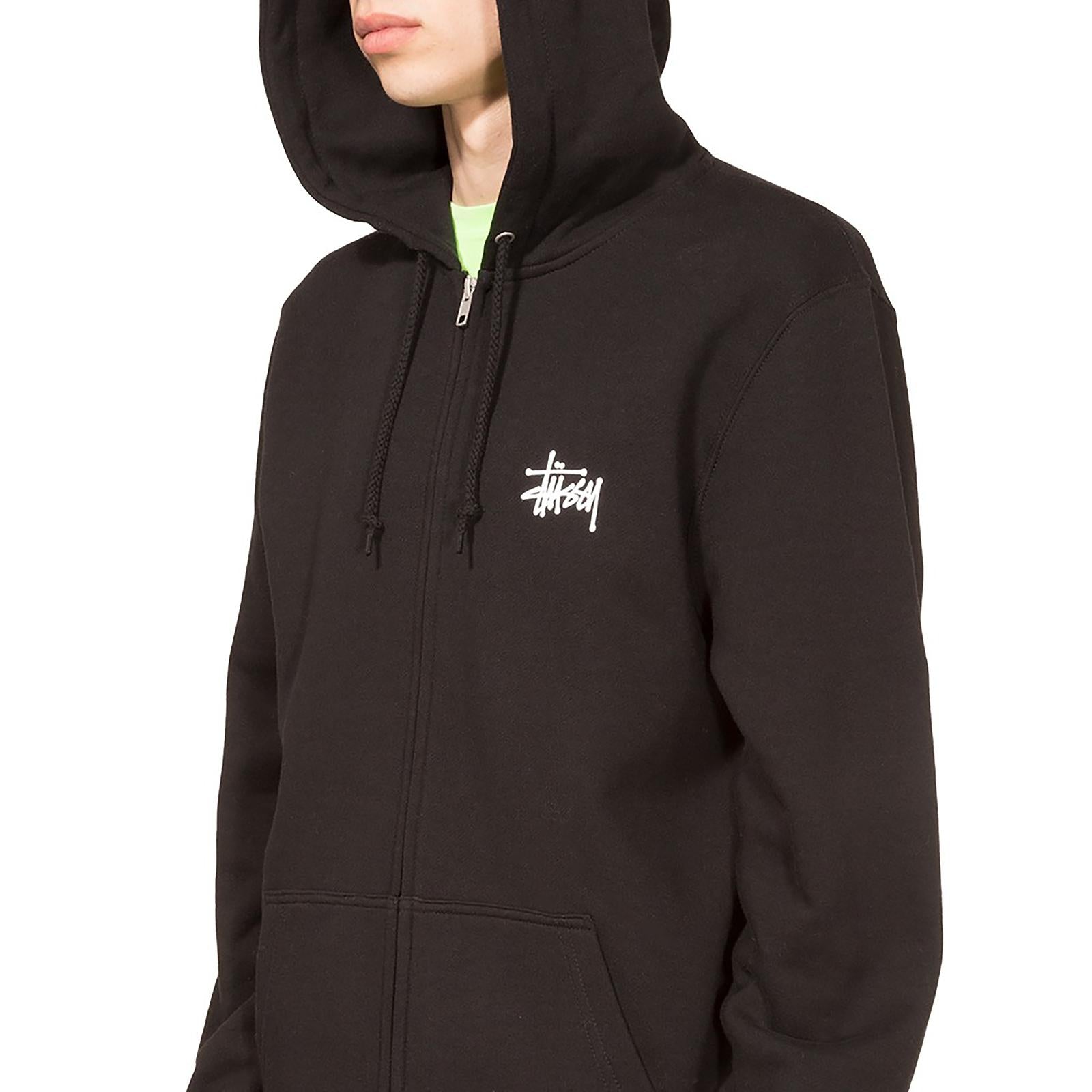 BASIC STUSSY ZIP HOOD BLACK 1974181-BLACK  STUSSY 