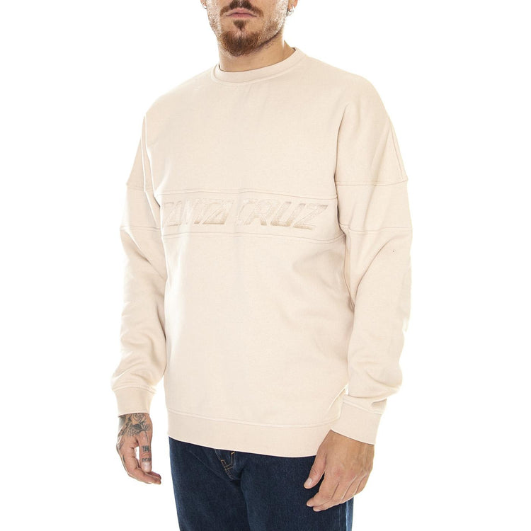 M' Tonal Strip Panel Crew Oat - Felpa Girocollo Uomo Beige Tonal Strip Panel Crew Oat  SANTA CRUZ 