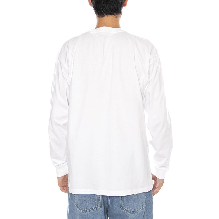 L/S Pocket Heart T-Shirt White / Red - Maglietta Girocollo Maniche Lunghe Uomo Bianca I035300.1WZXX  CARHARTT WIP 