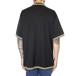 KK Varsity Baseball - Camicia Maniche Corte Uomo Nera KM213-057-1  KARL KANI 