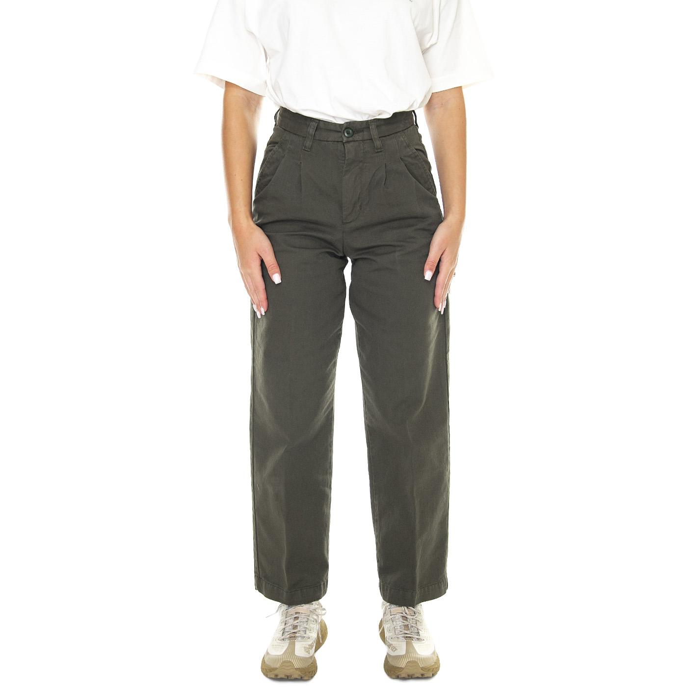 W' Cara Pant Plant /garment dyed - Pantaloni Donna Verdi I029802.1NQGD  CARHARTT WIP 
