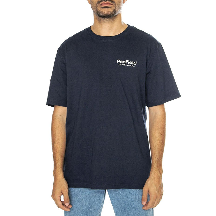 Hudson Script T-Shirt Navy Blazer - Maglietta Girocollo Uomo Blu PFD0349-203  PENFIELD 