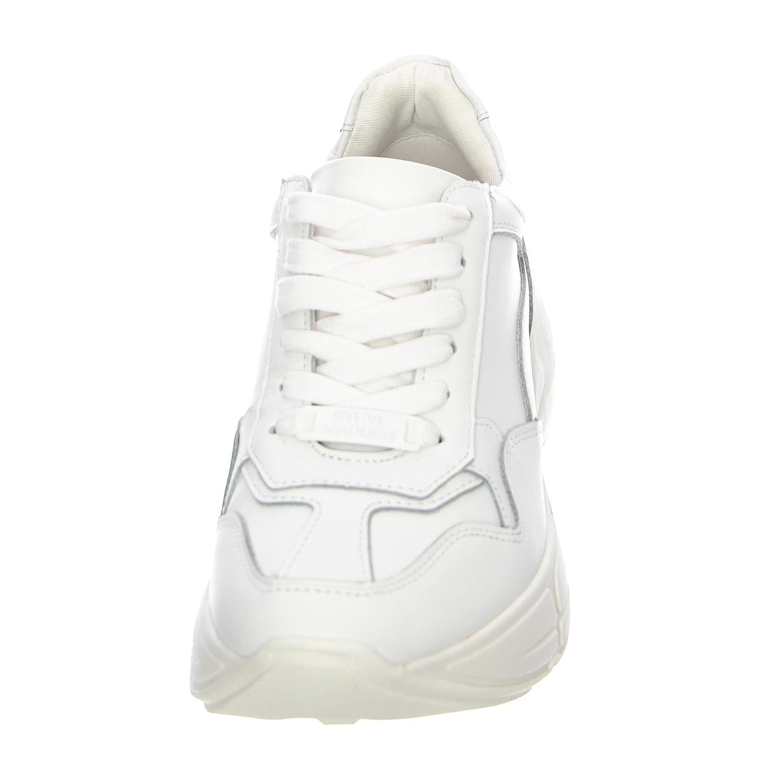 Womens Memory Shoes - White Leat - Scarpe Stringate Profilo Basso Donna Bianche MEMO01S1  STEVE MADDEN 