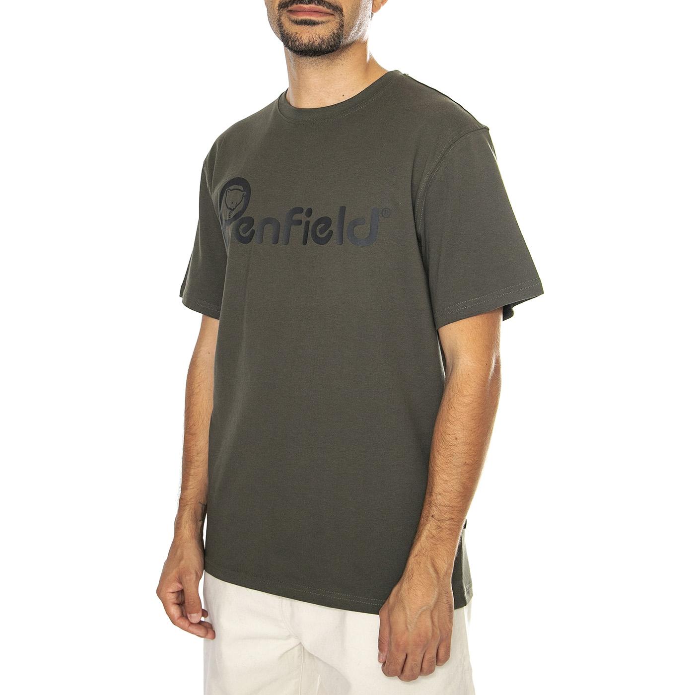 Penfield Bear Chest Print T-Shirt Forest Night - Maglietta Girocollo Uomo Verde PFD0298-407  PENFIELD 
