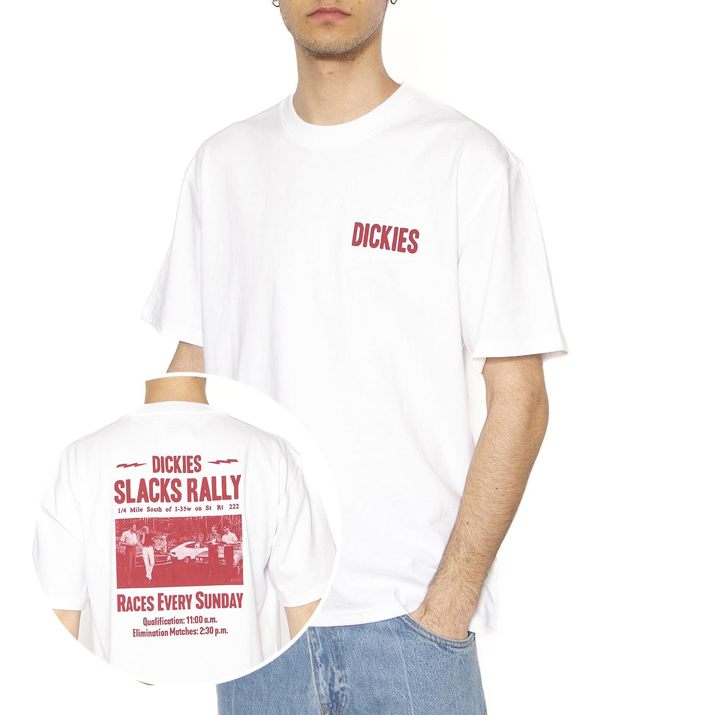 Slacks Rally SS Tee White - Maglietta Girocollo Uomo Bianca DK0A4Z8U0WH1  DICKIES 