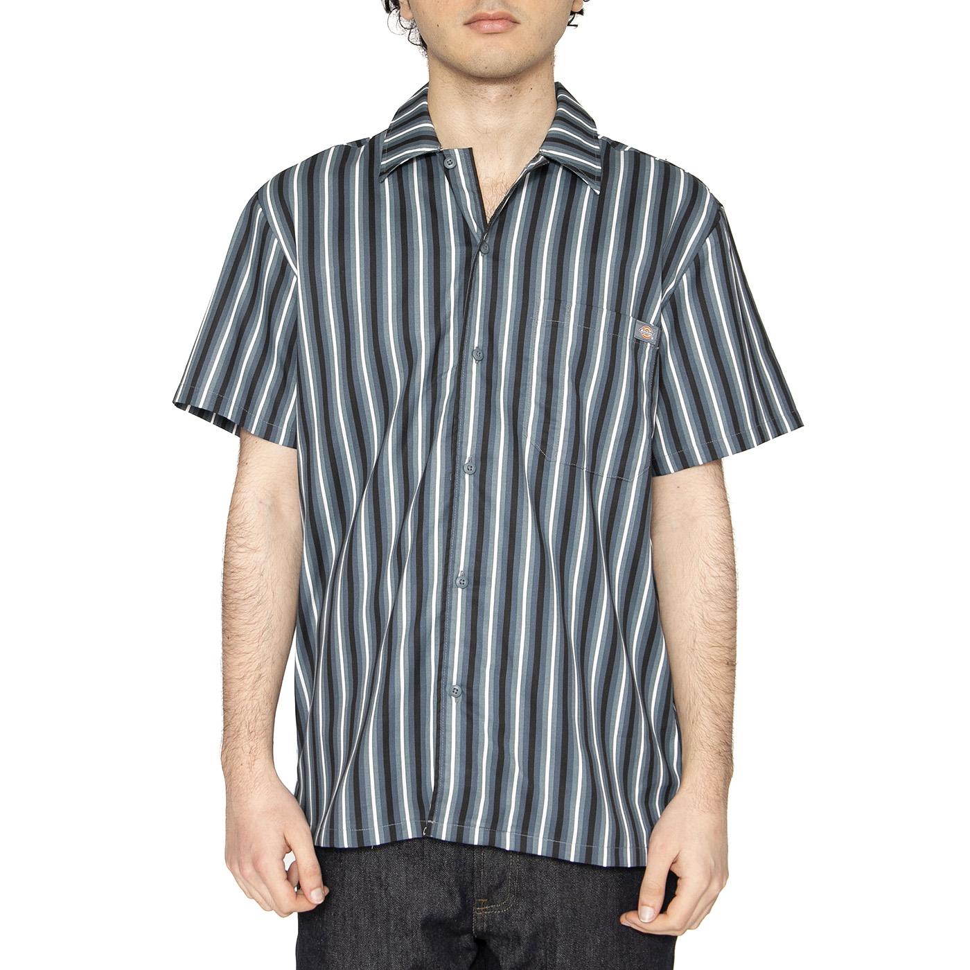 Multi Stripe Work Shirt SS Stormy Weather - Camicia Maniche Corte Uomo Multicolore DK0A87G3G701  DICKIES 