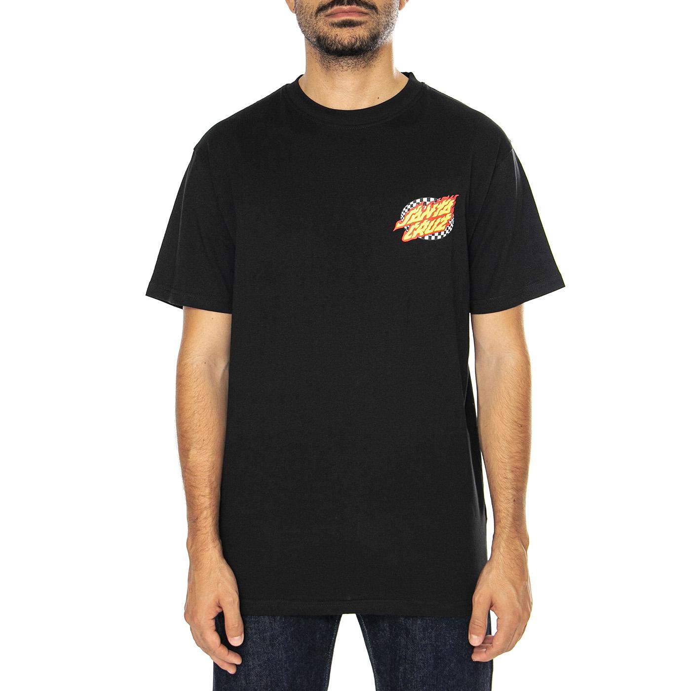 Goal Flame S - Black - Maglietta Girocollo Uomo Nera SCA-TEE-11374  SANTA CRUZ 