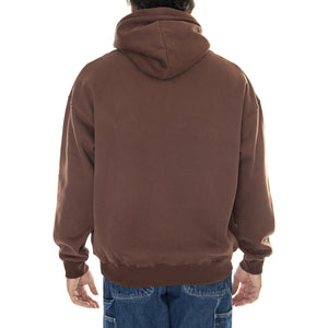 Oval Logo Hoodie Brown - Felpa con Cappuccio Uomo Marrone Oval Logo Hoodie Brown  FUNKY 