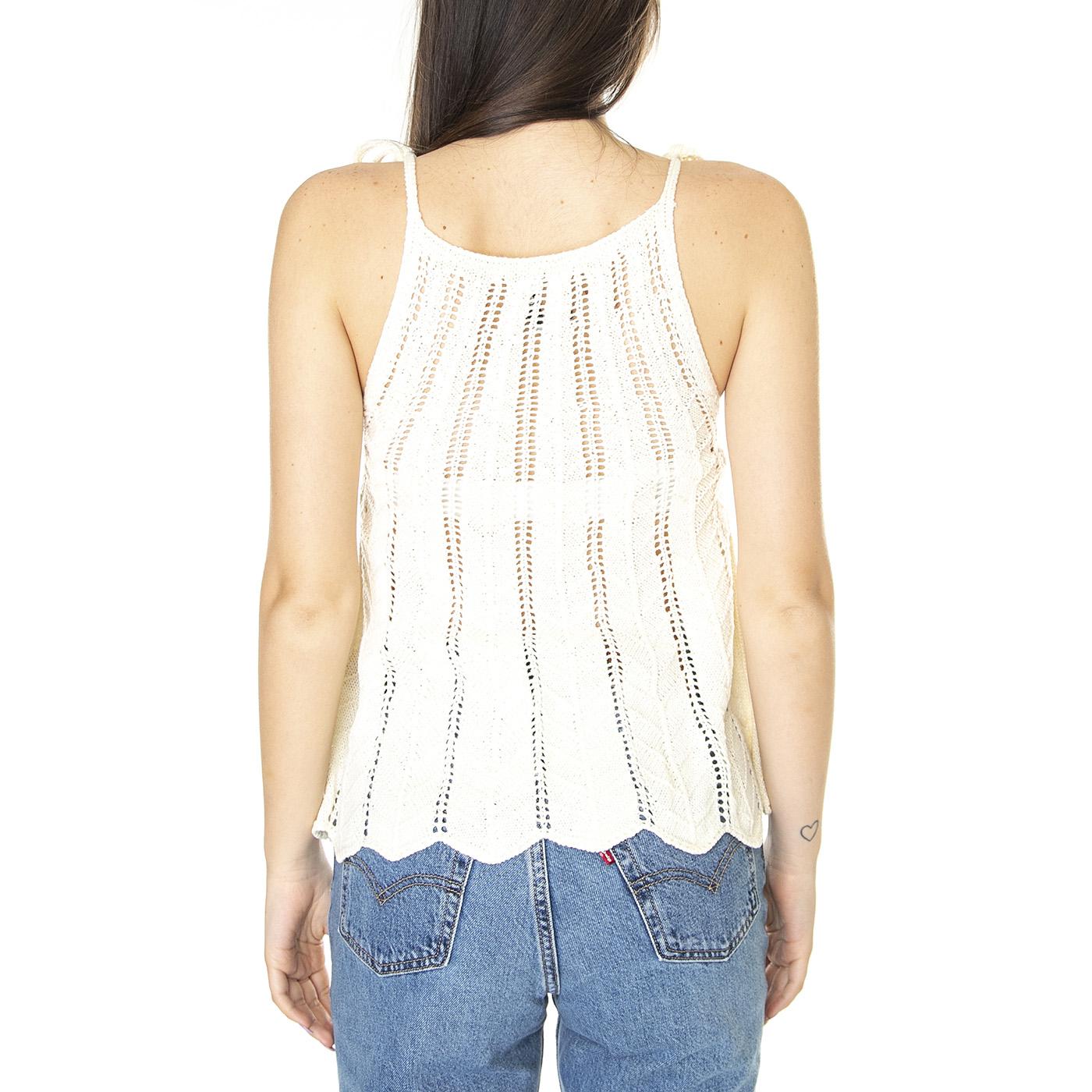 W' Top de Crochet con Tirantes Blanco - Top Donna Bianco 31W/70201  WILD PONY 