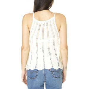 W' Top de Crochet con Tirantes Blanco - Top Donna Bianco 31W/70201  WILD PONY 
