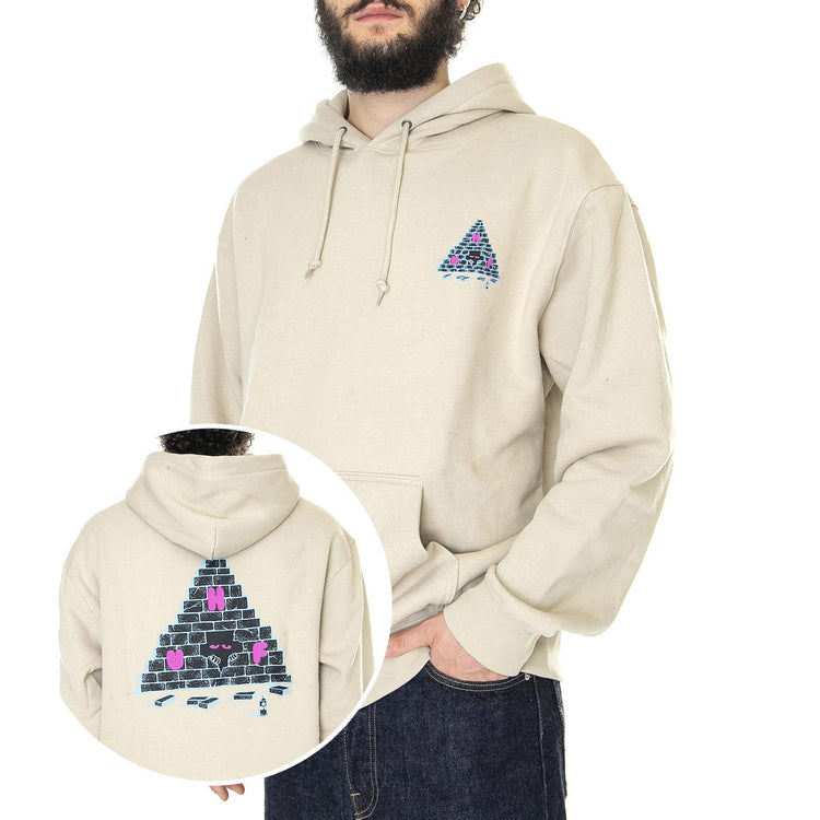 Brick Lurk P/O Hoodie Sand - Felpa con Cappuccio Uomom Beige PF00555-SAND  HUF 