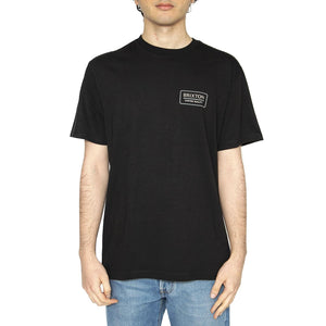 Palme Proper S/S STT - Maglietta Girocollo Uomo Nera 16616-BKOFB  BRIXTON 