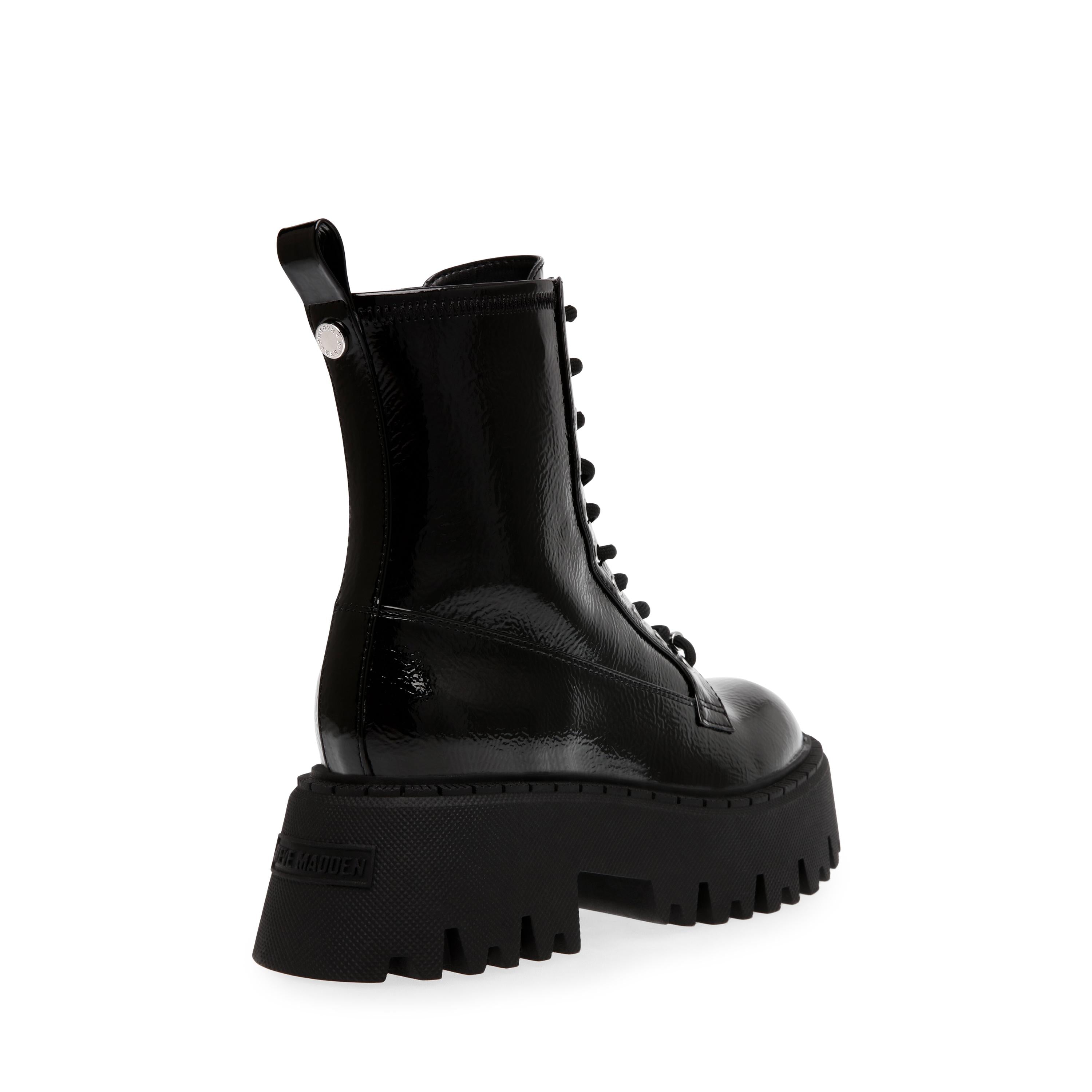 Over-Ride Black Patent - Stivaletti Stringati Donna Neri SMSOVER-RIDE-18  STEVE MADDEN 