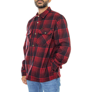 101 Wool Overshirt Salsa-L93BCFDG - Camicia Uomo Rossa / Multicolore 112322531  LEE 