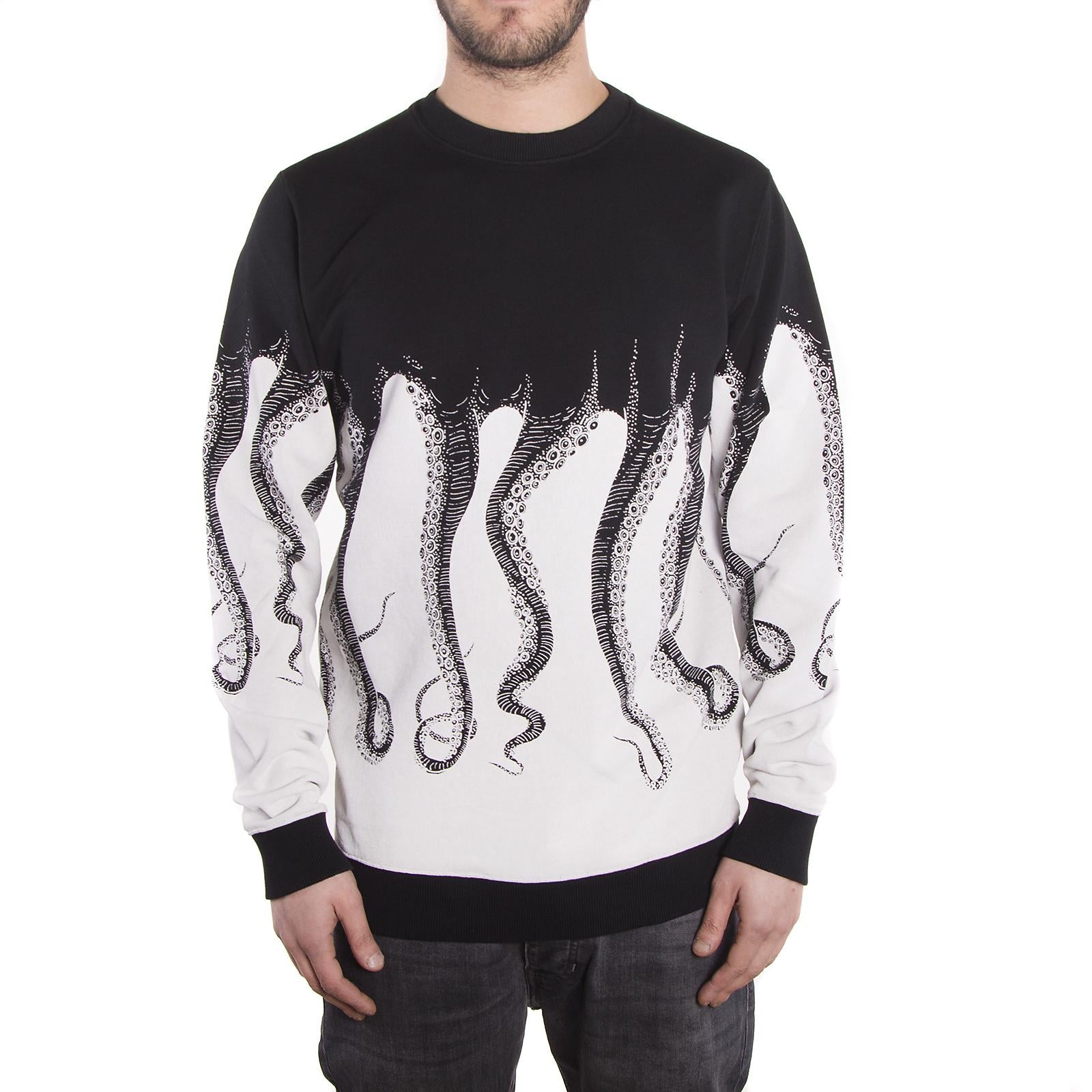 WHITE OCTOPUS CREWNECK ORIGINAL Screen Printed Crewneck Sweatshirt BLACK 72689_4  OCTOPUS 