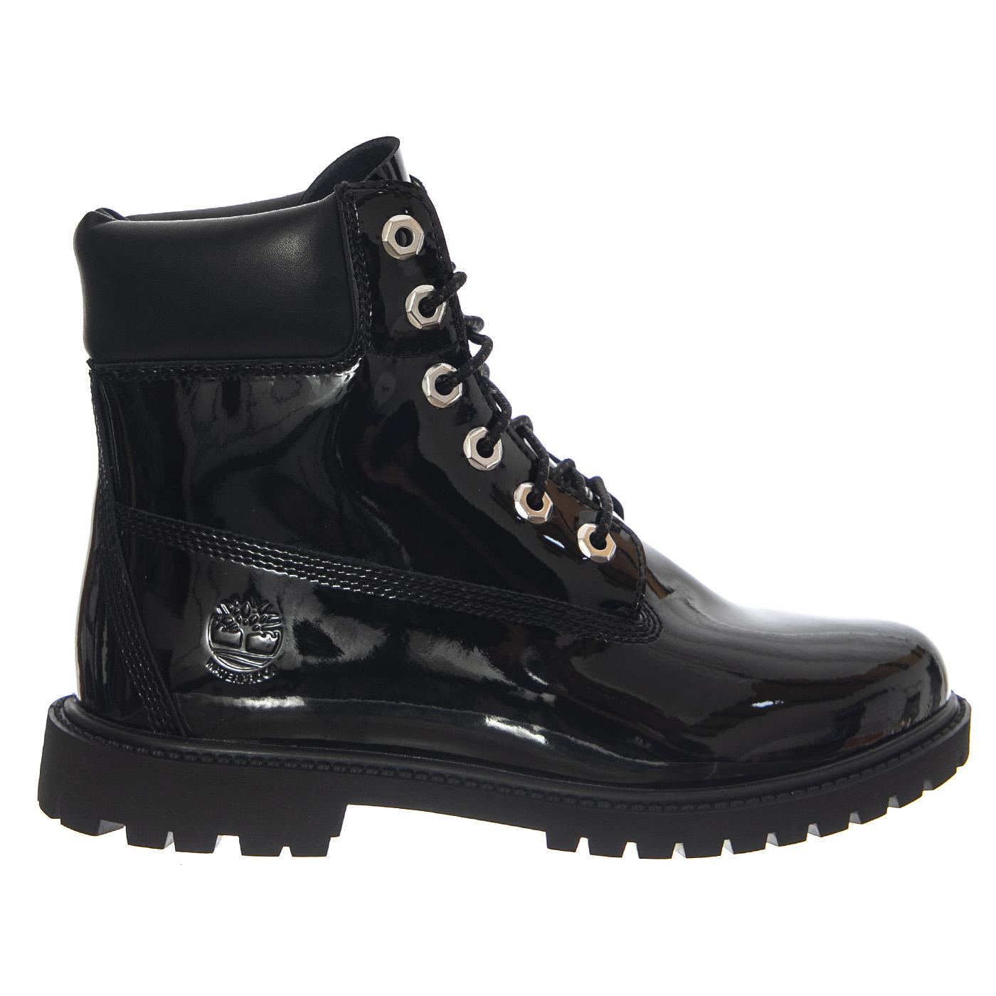 Premium 6 Inch Lace Up Waterproof Boot -- Stivali Donna Pelle Verniciata Nera TB0A43F8 EN31 TIMBERLAND 