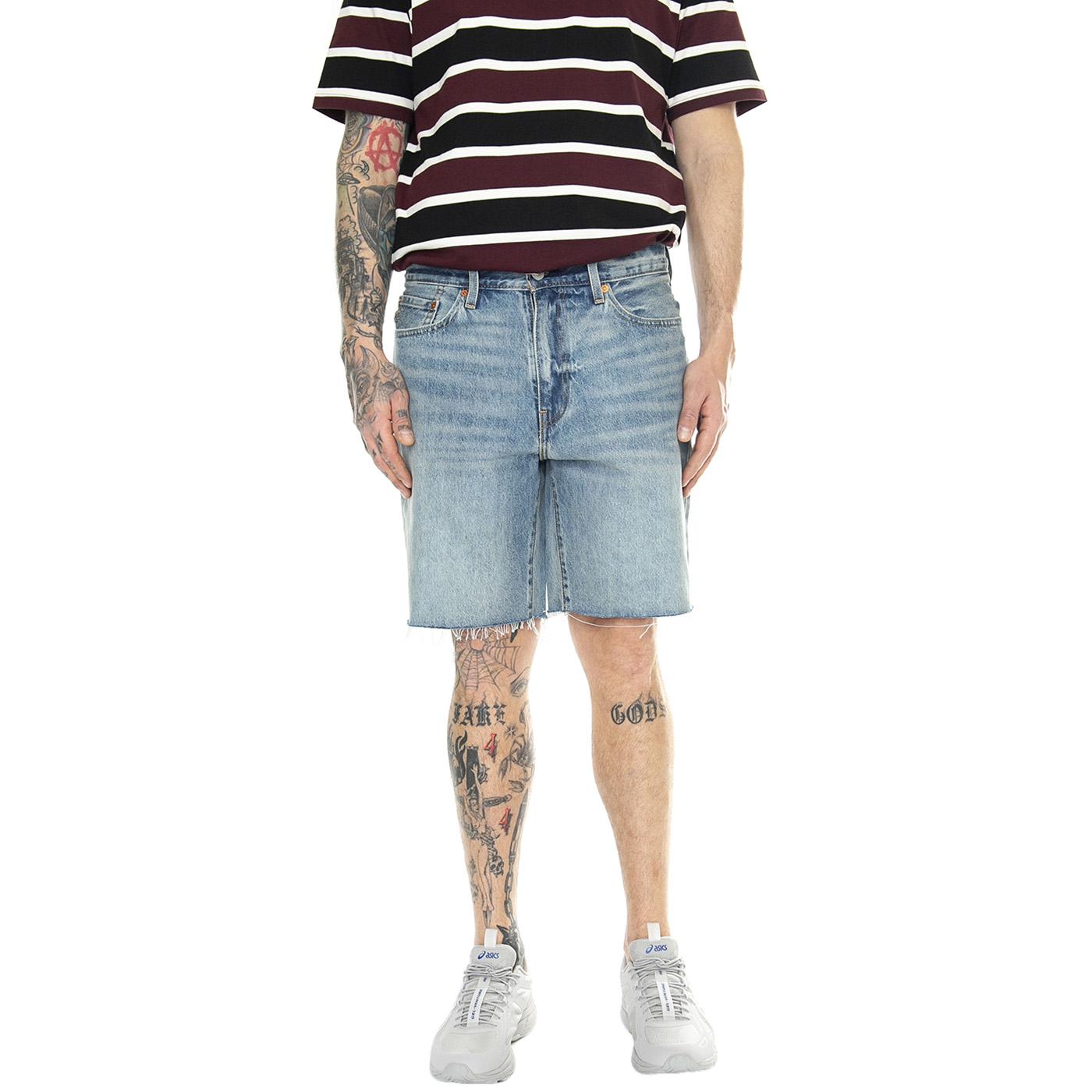 468 Stay Loose Shorts Astro Jam Light Indigo Worn In - Bermuda Denim Jeans Uomo Blu A8461-0003  LEVIS 