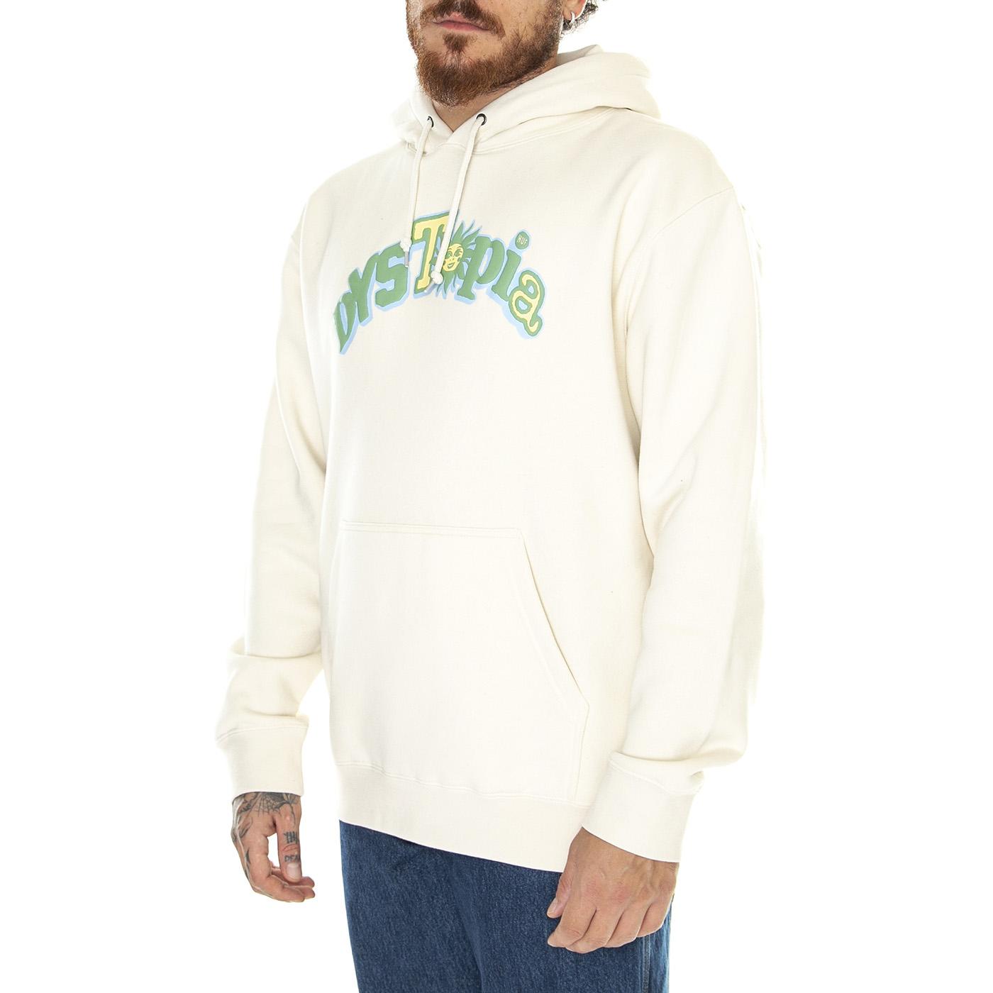 Dystopia P/O Hoodie Bone - Felpa con Cappuccio Uomo Beige PF00625-BONE  HUF 
