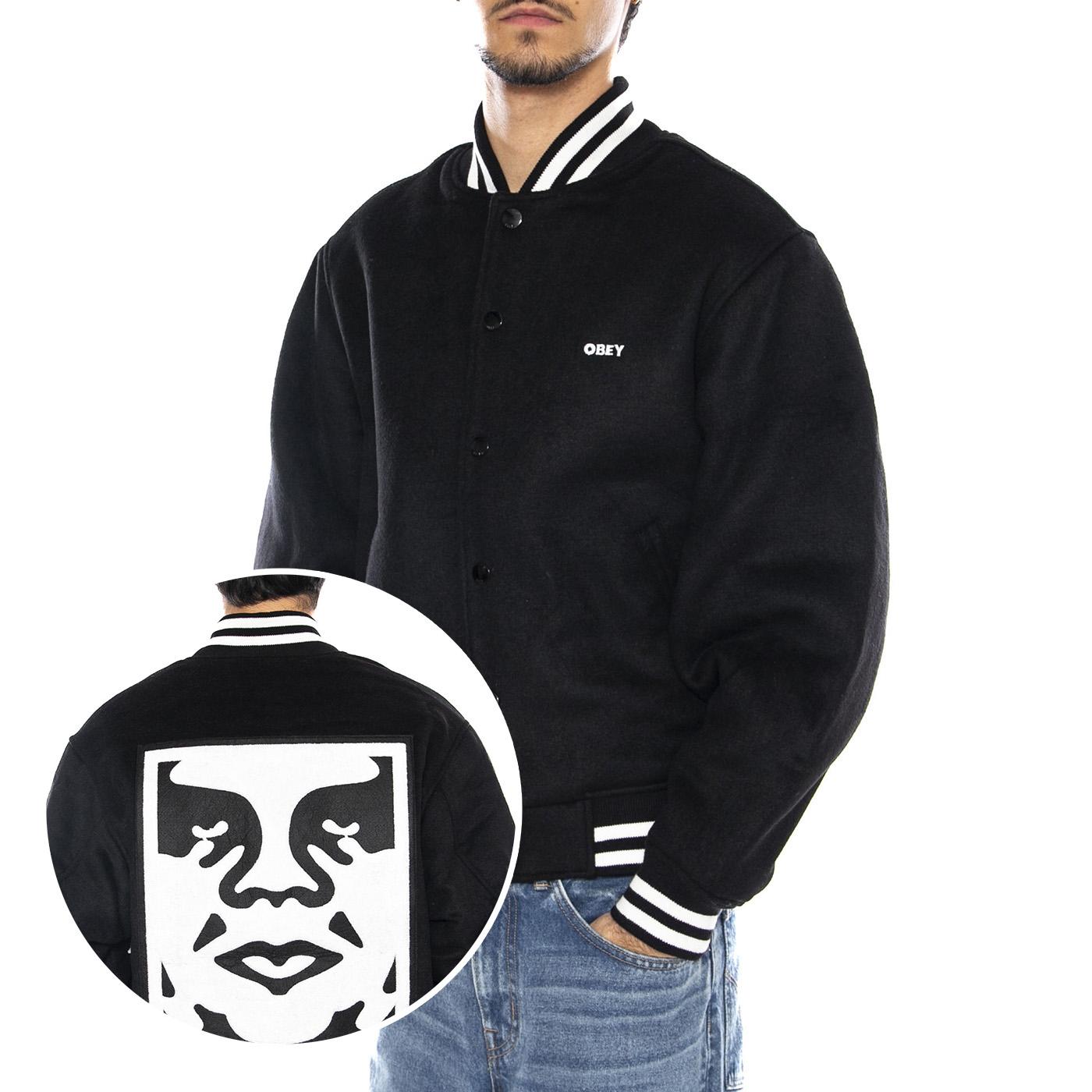 League Icon Jacket - Giacca Uomo Nera 121800523 BLK OBEY 