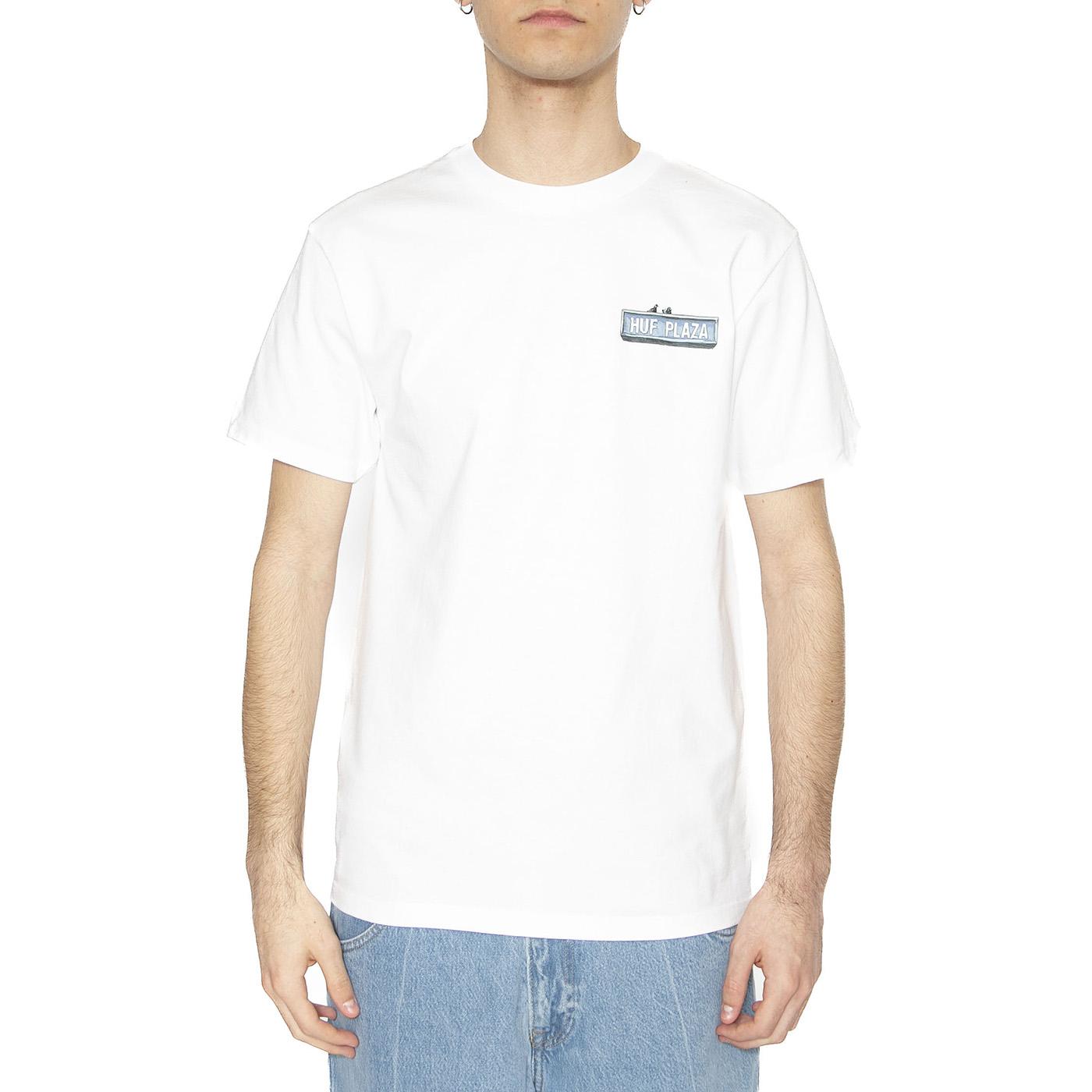 Plaza S/S Tee White - Maglietta Girocollo Uomo Bianca TS02402-WHITE  HUF 