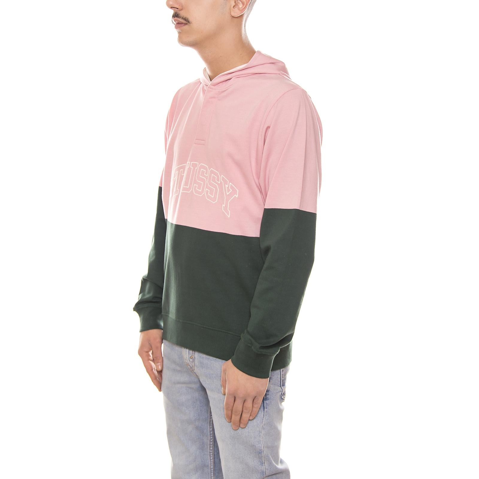 BLOCK HOODED JERSEY PINE 114964-PINE  STUSSY 