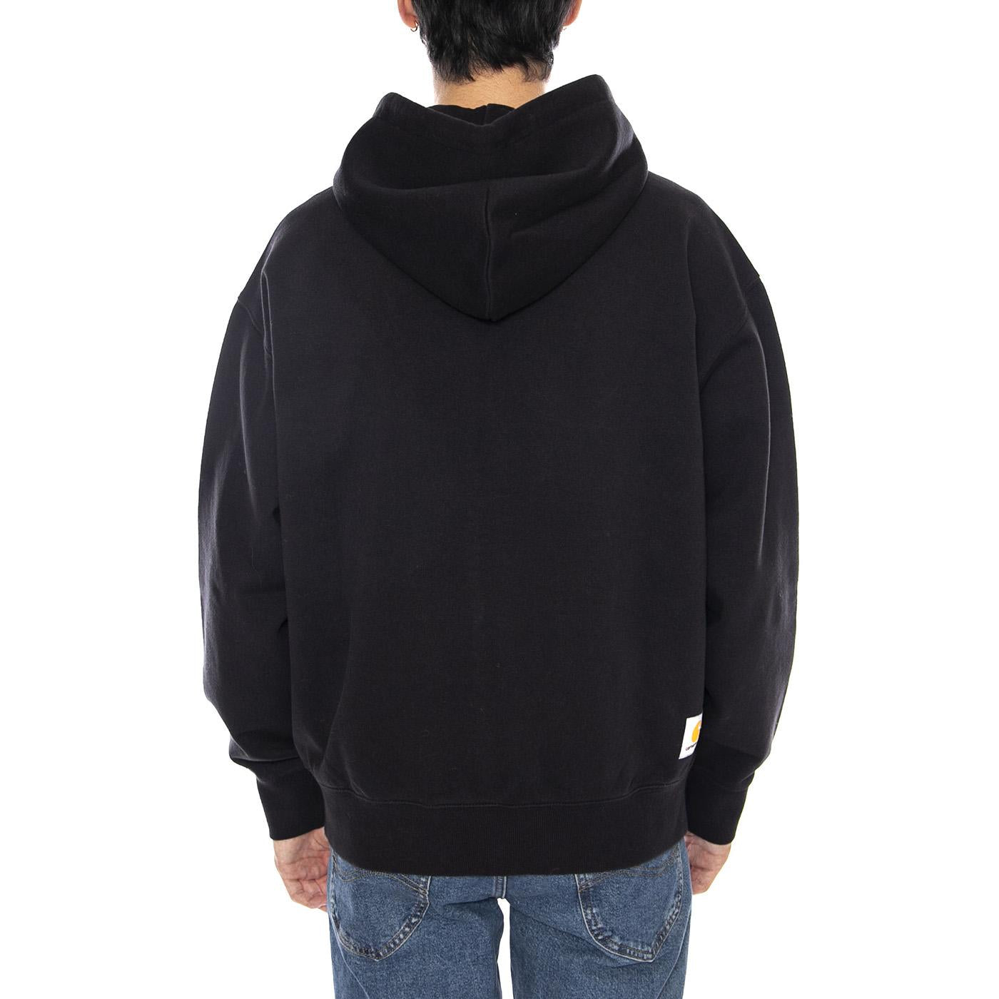 Hooded Mini Wip Sweat Jacket Black - Felpa con Cappuccio e Zip Uomo Nera I035619.8906  CARHARTT WIP 