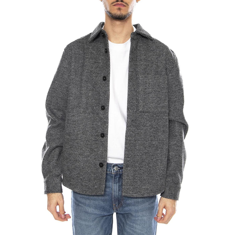 Micah Twill Overshirt FRML -- Camicia Overshirt Uomo Medium Grey Melange 22035478-4839391 . ONLY & SONS 