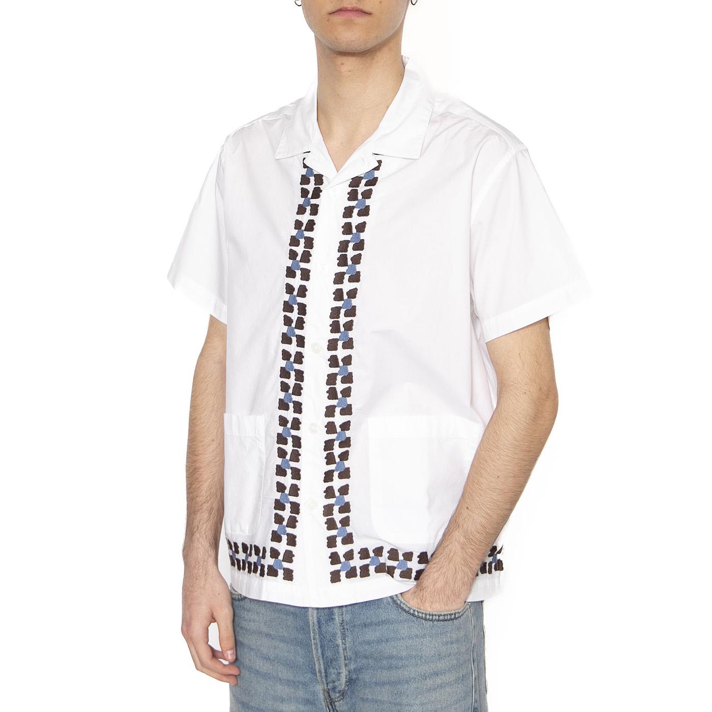 Ruben Woven SS White Multi - Camicia Maniche Corte Uomo Bianca 181210440-WTM  OBEY 
