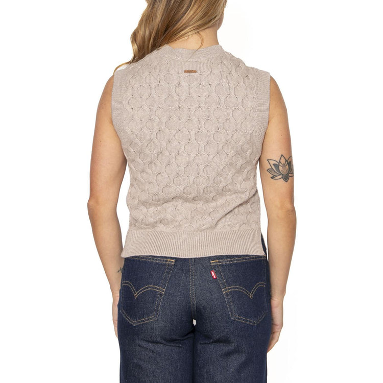 Bluebell Cable Vest Mid Oatmeal Heather - Canotta in Maglia Donna Beige 0012J-0000 . LEVIS 