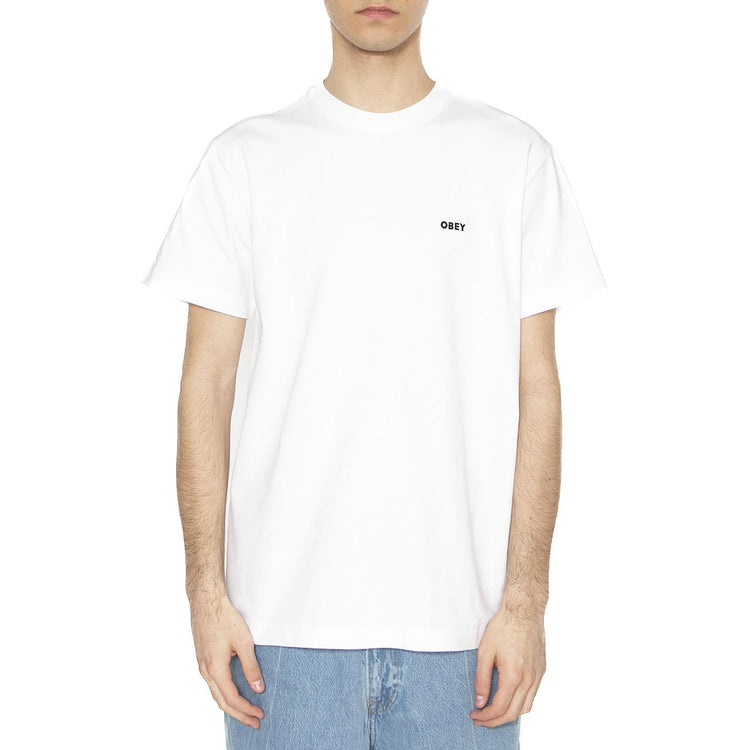 Established Works Bold Tee SS White - Maglietta Girocollo Uomo Bianca 131080365-WHT  OBEY 