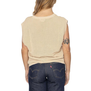 Aruba Boxy V-Neck - Canotta in Maglia Donna Beige 22619-OATMK  BRIXTON 