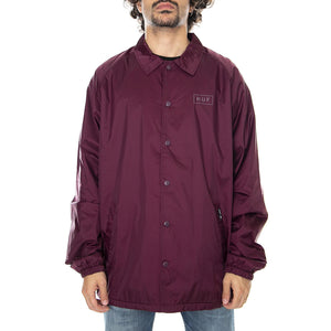 Bar Logo Coach Jacket - Burgundy - Giacca Invernale Uomo Bordeaux JK00010-BRGDY  HUF 