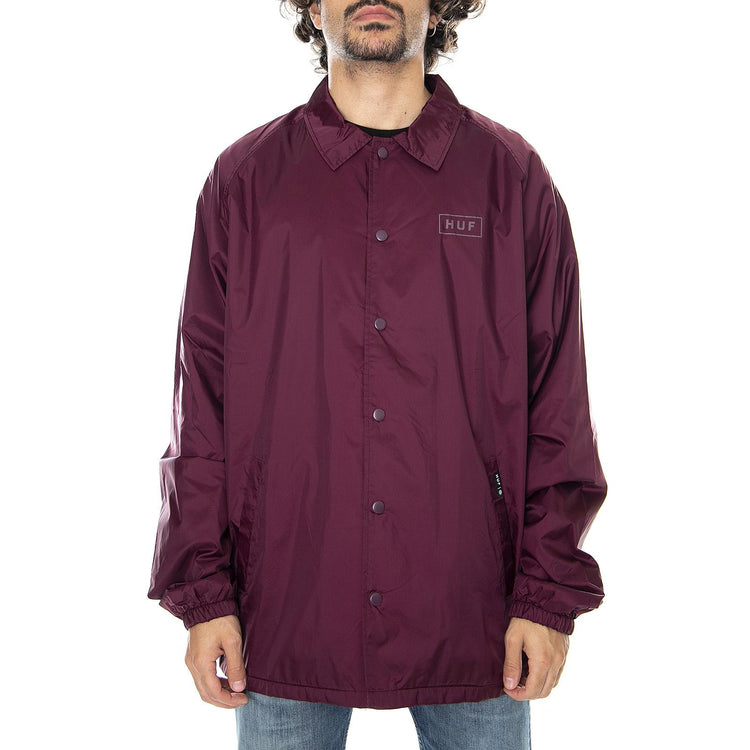 Bar Logo Coach Jacket - Burgundy - Giacca Invernale Uomo Bordeaux JK00010-BRGDY  HUF 