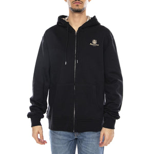 Full Zipped Hoodie Fleece -- Felpa con Cappuccio Uomo Nero AW_ICON_SW001_16 . AQUASCUTUM 