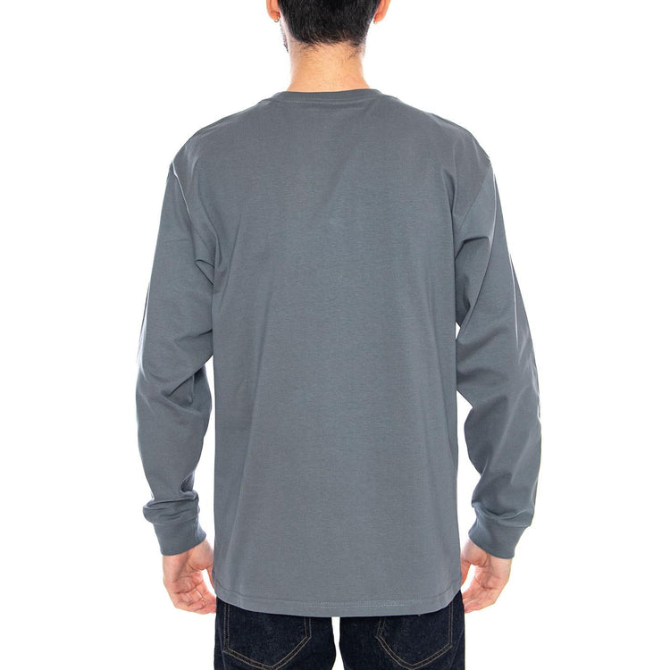 L/S Chase T-Shirt Cozy Blue / Gold - Maglietta Girocollo Maniche Lunghe Uomo Blu I026392 3LPXX CARHARTT WIP 