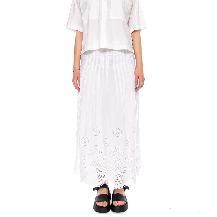 SKIRTS WHITE - Gonna Lunga in Cotone Bianca 4.69.051.11 100 MD'M 