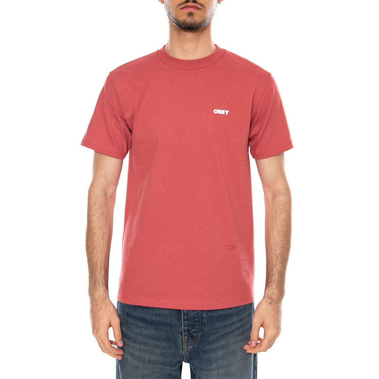 OBEY PEEP HOLE TEE MINERAL RED - Maglietta Girocollo Uomo Rossa 165264346 MIR OBEY 
