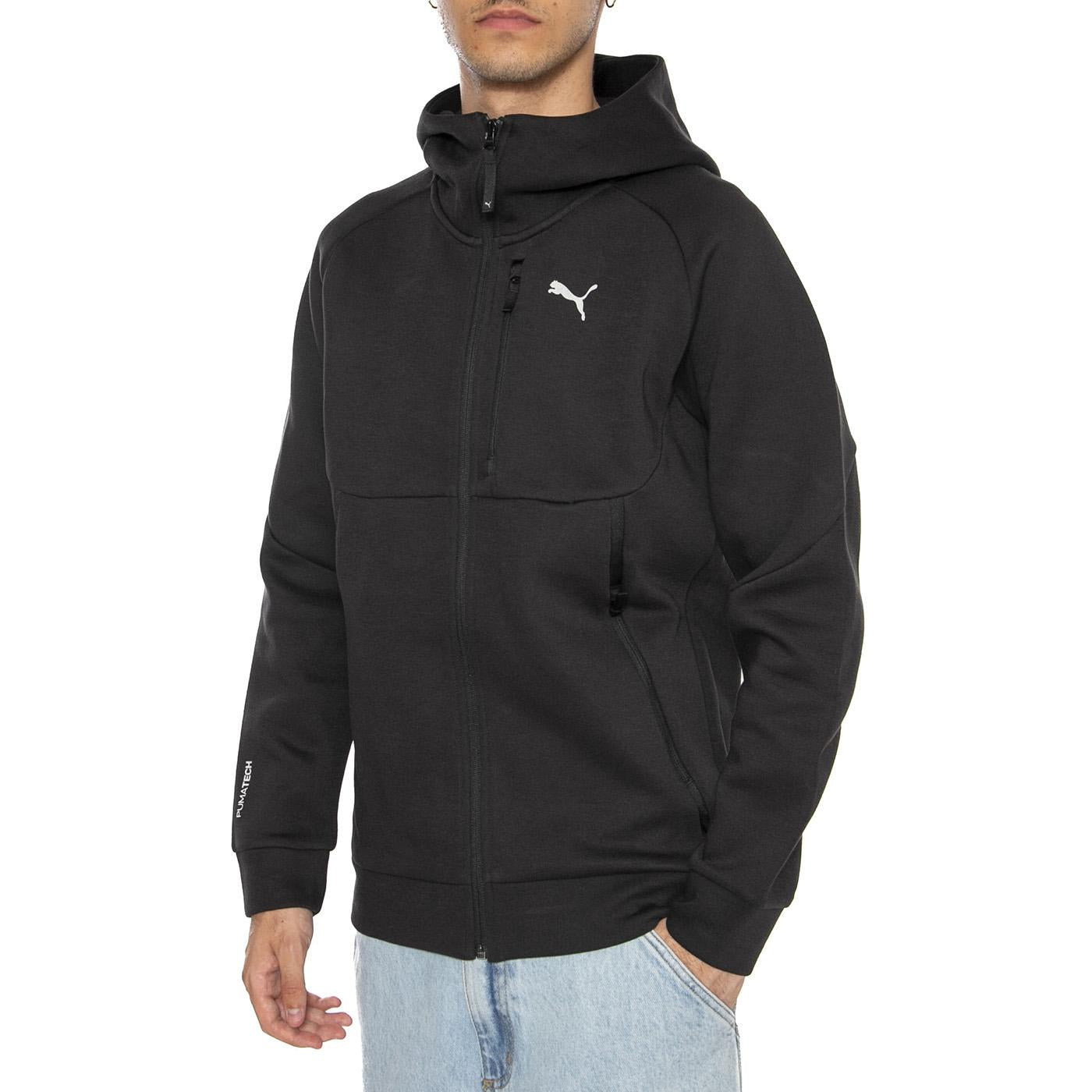 PUMA Tech Full-Zip Hoodie DK PUMA Black - Felpa Puma Nera 629674-01  PUMA 
