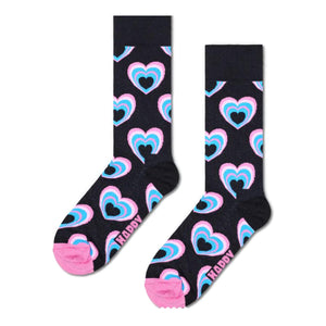 Heart In Heart Sock Black - Calzini Multicolore P001539-BLACK  HAPPY SOCKS 