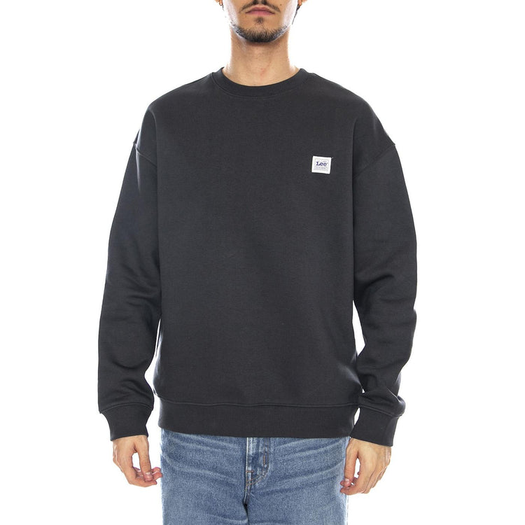 Workwear SWS Washed Black Sweat - Felpa Girocollo Uomo Nera 112372312 . LEE 