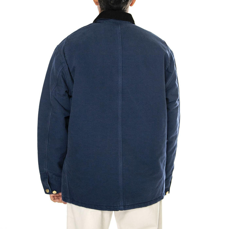 OG Chore Coat Air Force Blue / Black aged canvas - Giacca Uomo Blu I027357.2IB3K  CARHARTT WIP 