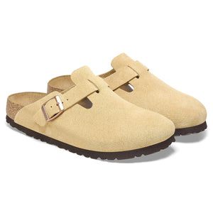 W' Boston Latte Cream, Suede Leather Sandals - Sandali Donna / Uomo Beige 1026164  BIRKENSTOCK 