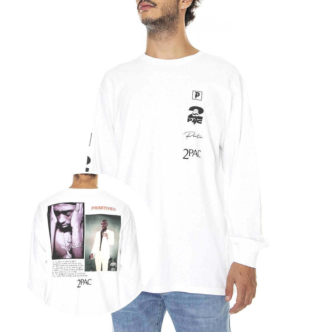 Voice L/S Tee White - Maglietta Girocollo Maniche Lunghe Uomo Bianca PRALS22160  PRIMITIVE 