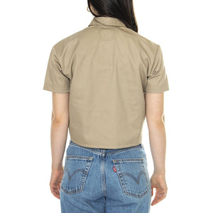 Work Shirt Cropped SS W Khaki - Camicia Maniche Corte Donna Beige DK0A4YSXKHK1  DICKIES 
