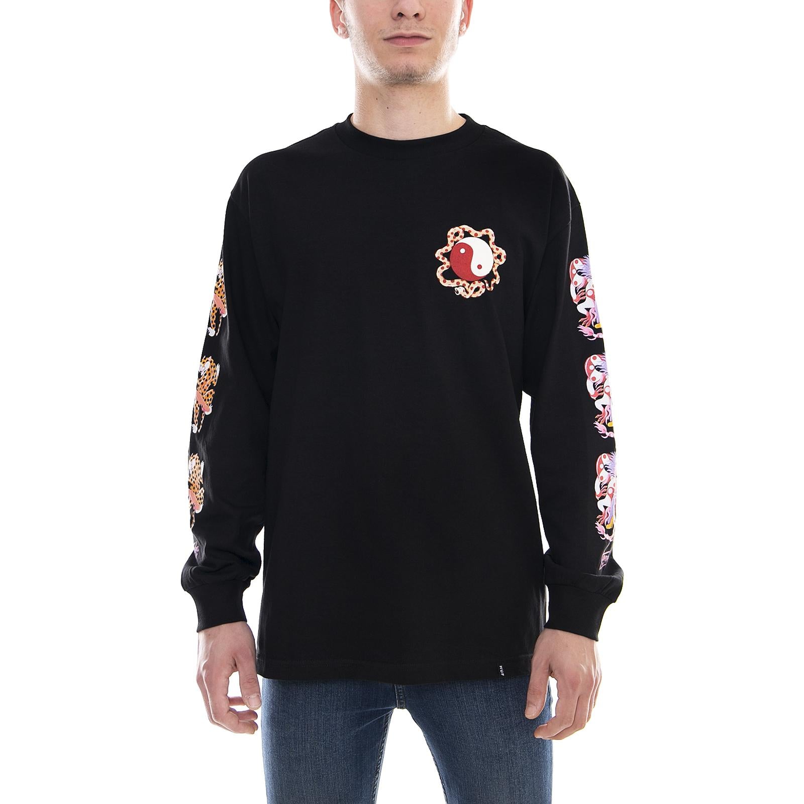 CHLOE K YIN-YANG L/S TEE BLACK TS00502-BLACK  HUF 