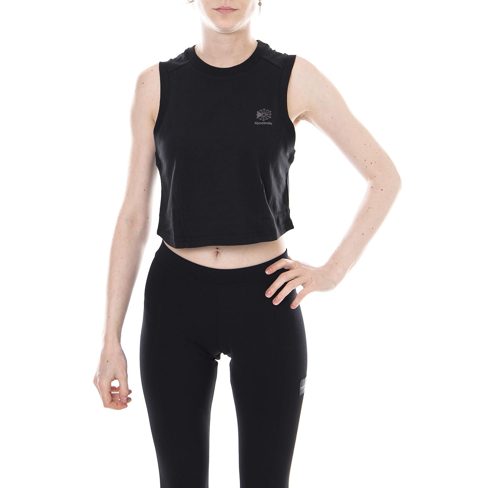 DC CROP TANK BLACK CF9514  REEBOK 